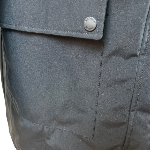 Andrew Marc Women's Black Coat With Faux Fur Hoodie Size XL - New - Picture 8 of 12